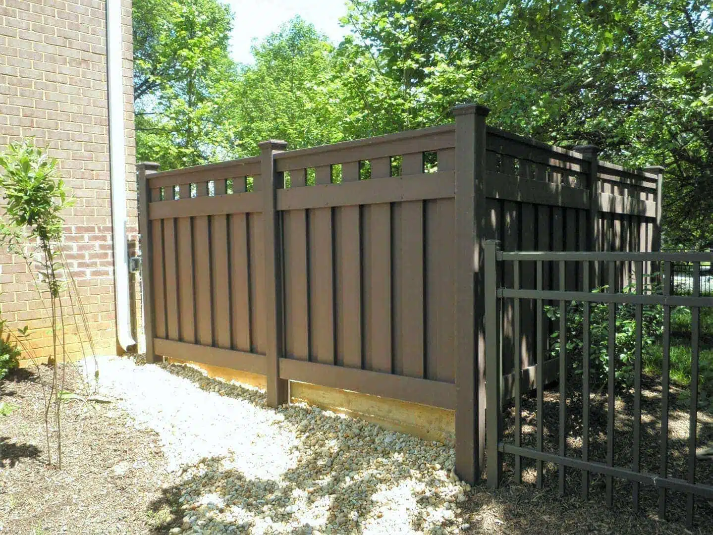 Trex Semi-Privacy Fencing A Trex semi-privacy fence in a modified Seclusions design.