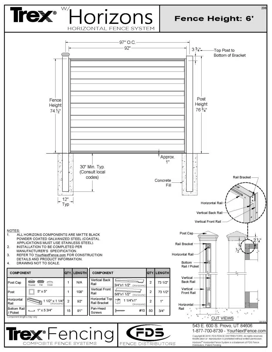 2019 - HORIZONS 6' TALL - 206 >> Horizons Drawings 9