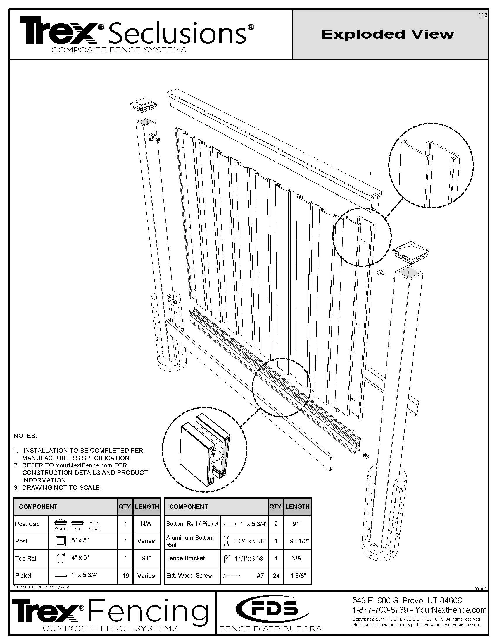 Trex Seclusions Fence Panel Kit - 8-ft. Tall 11 Trex Seclusions Fence Panel Kit - 8-ft. Tall 8