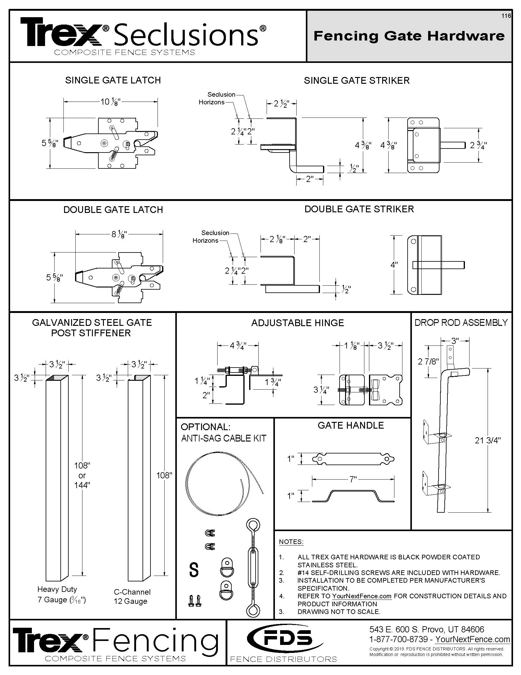 Trex Seclusions Single Gate Panel - 3-ft. Tall - Standard Width 10 Trex Seclusions Single Gate Panel - 3-ft. Tall - Standard Width 8