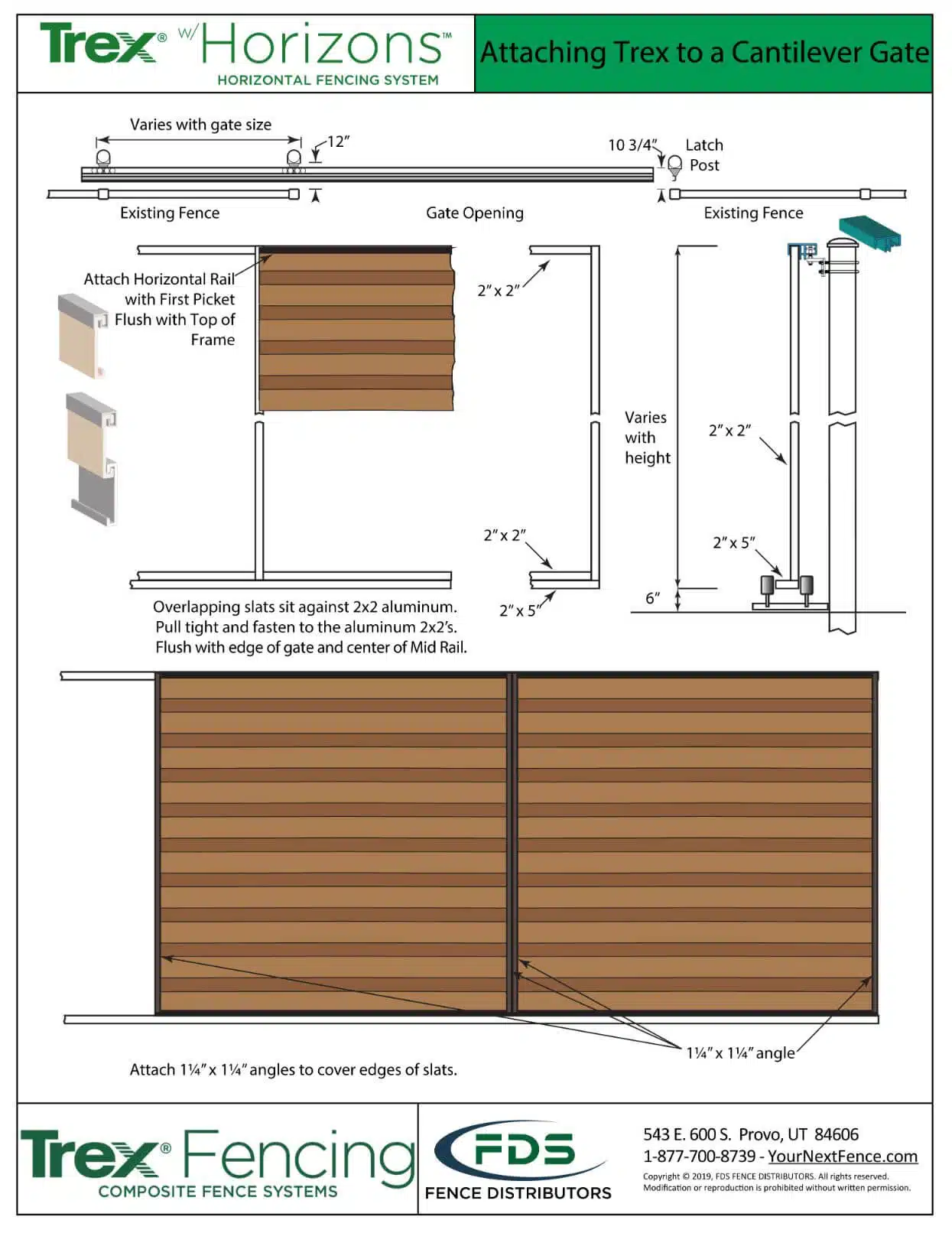 Horizons- Attaching Trex to a Cantilever Gate >> Horizons Install Guides 9