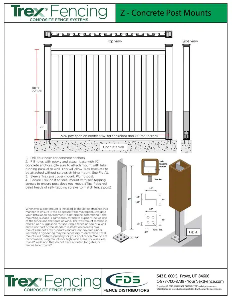 Z - Concrete Post Mounts >> Horizons Install Guides 2