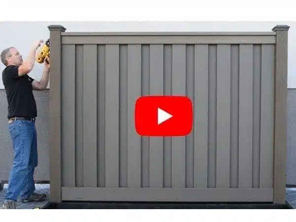 Installation Video Link An image of a contractor showing how a Trex Fence is installed