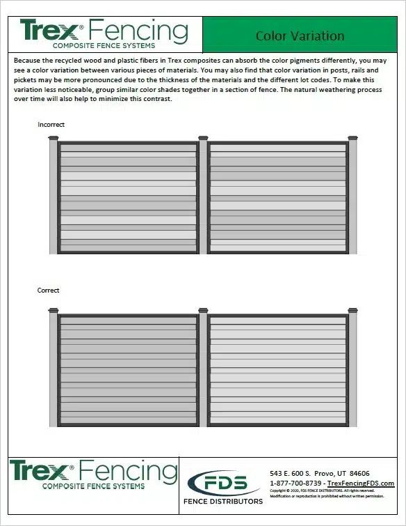 Color Variation - Horizons Trex Horizons Explanation on How To Adjust for Color Variation