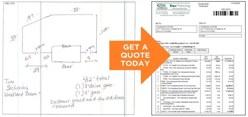 A project layout or takeoff converted to an estimate