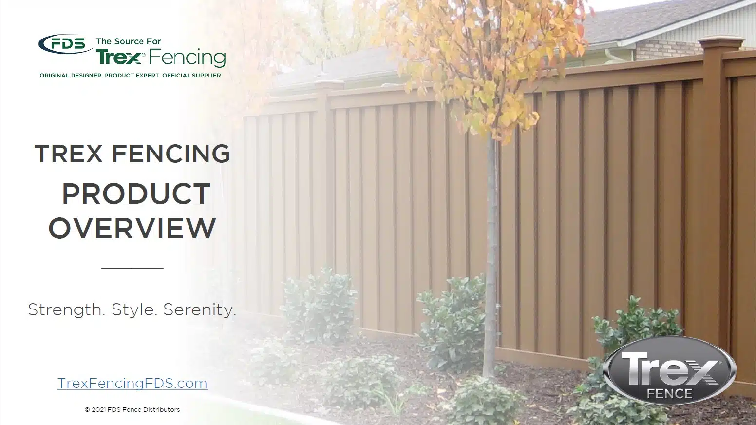 The front cover for the Trex Fencing General Presentation