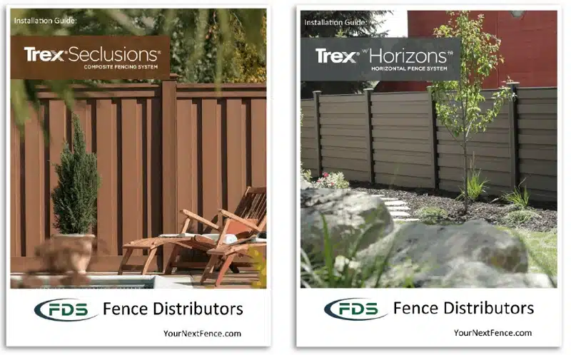 trex-fencing-installation-guides A picture of the covers for the Trex Fencing installation guides